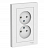 AtlasDesign Белая Розетка б/з двойная, 16А, в сборе Systeme Electric