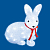 Фигура светодиодная зайчик ULD-M2732-040-STA WHITE IP20 RABBIT-1 40д 27x15x32см свечение белое