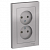 AtlasDesign Алюминий Розетка б/з двойная, 16А, в сборе Systeme Electric