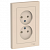 AtlasDesign Бежевая Розетка б/з двойная, 16А, в сборе Systeme Electric