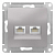 AtlasDesign Алюминий Розетка двойная компьютерная RJ45+RJ45, кат.5E, механизм Systeme Electric