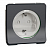 Mureva Styl Антрацит Розетка с/з и шторками, IP55 Systeme Electric