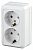 2-204-01 Intro Розетка 2х2P+E Schuko, 16А-250В, IP20, ОУ, Quadro, белый (10/100/1400)