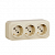 Legrand Quteo Слоновая кость Розеточный блок с предварительным подключением 3 x 2К+З с защитными шторками 16A 250В IP20